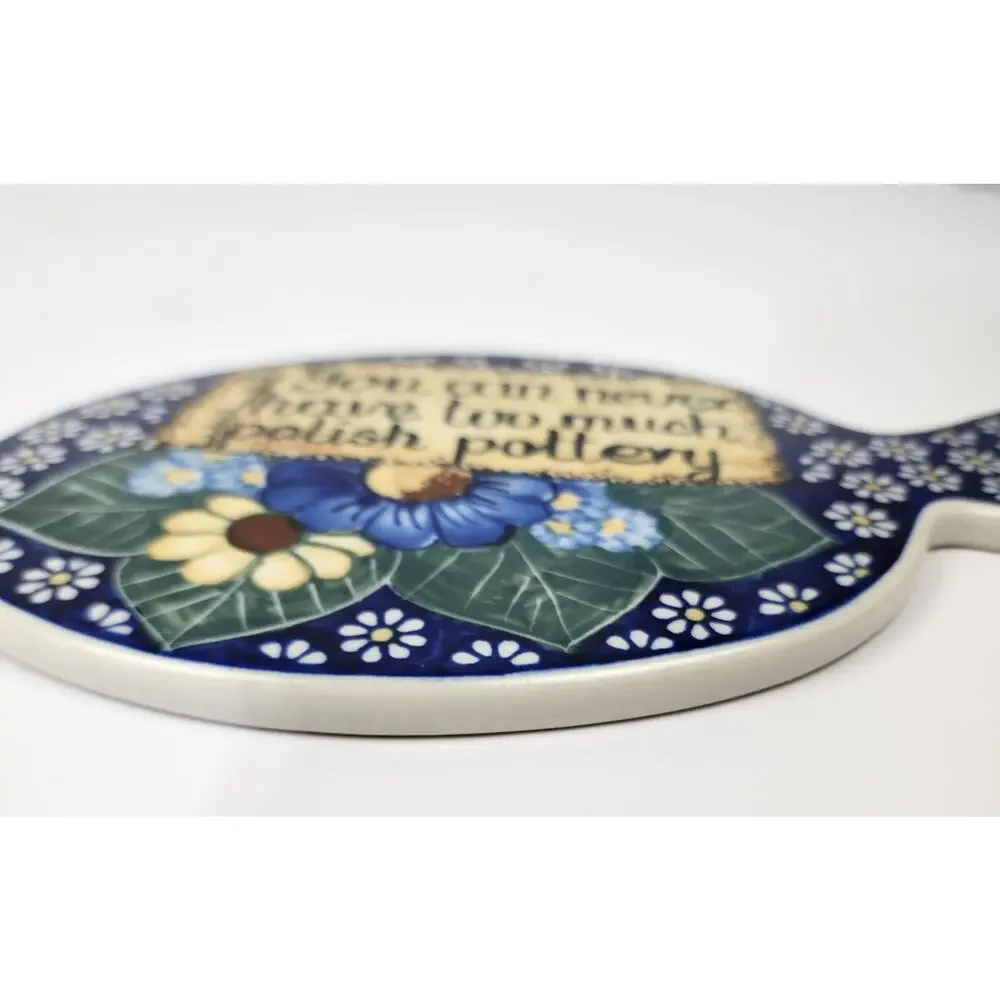 Polish Pottery Sign Blue 